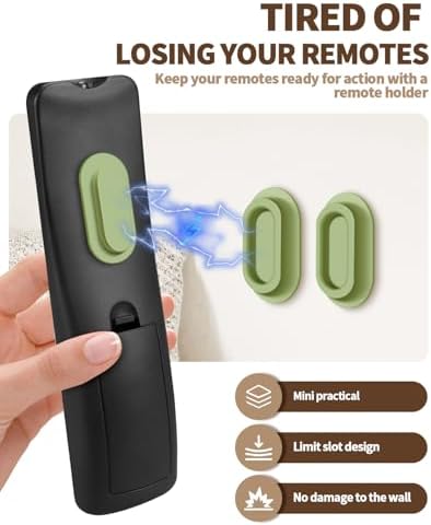 6 Pack Magnetic Remote Control Holder, Silicone, Self-Adhesive No-Drill - Image 4