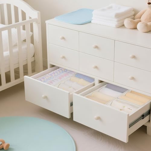 Criusia Drawer Organizer Clothes, 14 Pack Dresser Organizer for Baby Clothes, Underwear, Sock- Foldable Closet Organization and Storage Dividers Bins for Nursery, Bedroom and Dorm (White) - Image 2
