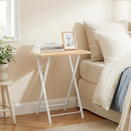 HOOBRO Folding TV Tray Tables, Set of 4 TV Trays with Storage Rack - Image 4