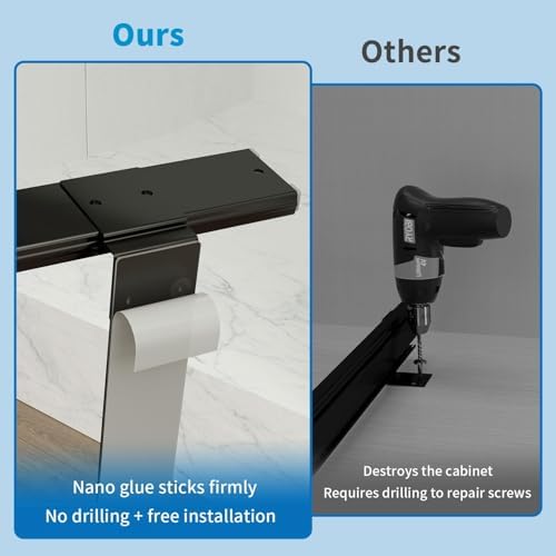 Pull Out Trash Can w/ Soft-Close for Cabinets, Under Sink No Drill Drawer - Image 3