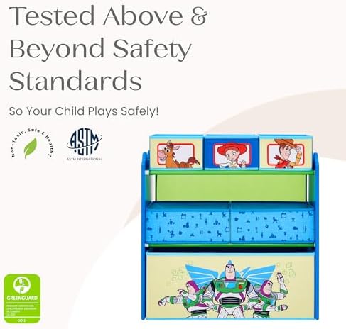 Delta Children - Toy Story Design & Store 6 Bin Toy Storage Organizer - Greenguard Gold Certified, Blue - Image 3