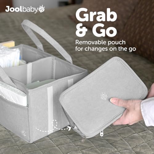 Jool Baby Tag-Along Diaper Caddy – Nursery Storage Organizer for Newborn Essentials – Lightweight & Portable, Large Capacity (Gray) - Image 5
