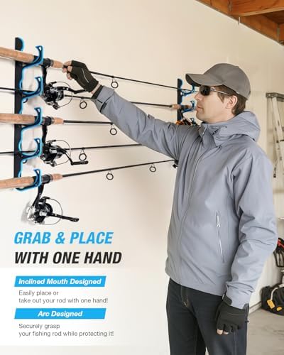 Ghosthorn Fishing Rod Rack,Wall or Ceiling Mounted Pole Holder Garage - Image 6