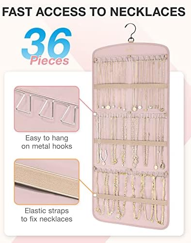 BAGSMART Hanging Jewelry Organizer, Necklace Holder Large Pink - Image 2