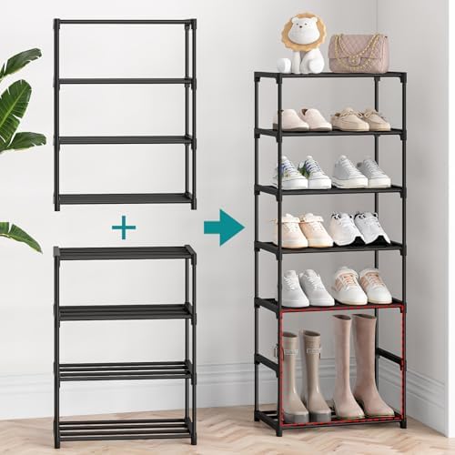 Autonomier 4 Tier Extra Small Shoe Rack (16.3" Wide), Narrow Stackable - Image 5