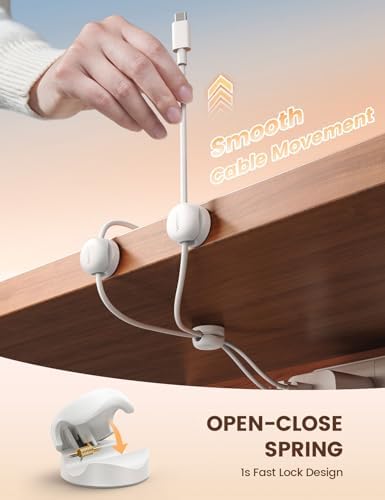 Lamicall 12 Pack Spring Cord Organizer, Compact Cable Holder Clips - Image 6