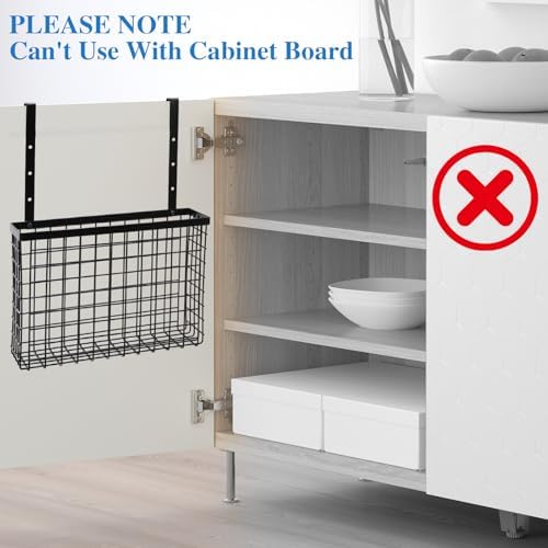 Cabinet Door Organizer with Towel Bar, Hang over Cabinet Door Storage, Under Sink & Kitchen Cabinet Organizer for Cutting Board, Baking Sheet, Foil, Plastic Wrap, Carbon Steel, 2 Pack - Image 6