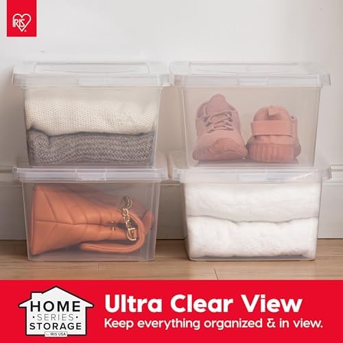 IRIS USA 4-Pack 15 Qt Storage Bins with Lids, Clear, Stackable - Image 5