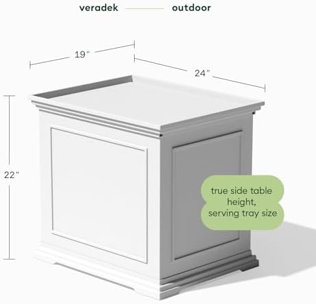Veradek Brixton Tray Table - 2-in-1 Outdoor Side Table with Storage and Tray for Patio/Porch | Durable All-Weather Resistant | Classic & Functional - Image 2