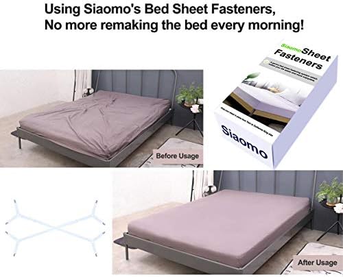 Sheet Fasteners Suspenders Straps - Adjustable Crisscross Bed Sheets Holder Clips Elastic Band Sheet Keeper Stays Grippers,2Pcs/Set White - Image 2