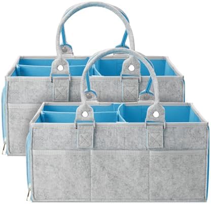 Mr. Pen- Large Baby Diaper Caddy Organizer, 2 Pack, Blue Inside by MrPen