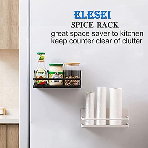 Magnetic Spice Rack Refrigerator Side Magnetic Spice Rack Kitchen Magnetic Shelf Magnetic Fridge Shelf Perfect Space Saver for Kitchen/Apartment 2 Pack (White) - Image 4
