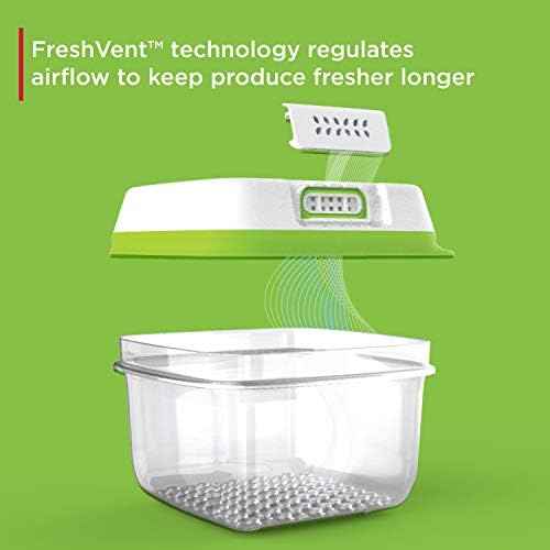 Rubbermaid 2114738 FreshWorks Saver, Medium Short Produce Storage Containers, 2-Pack, 4.6 Cup, Clear - Image 2