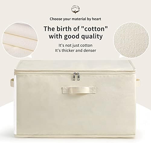 3 Pack Canvas Comforter Storage Bags for Clothes & King Comforters, Natural - Image 4