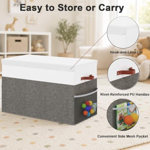 Large Toy Storage Box with Lid, Toy Chest Organizer Bin for Kids - Image 5