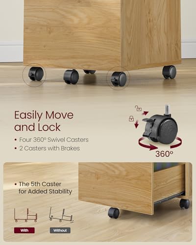 VASAGLE 2-Drawer File Cabinet, Small Rolling Filing Cabinet - Image 5