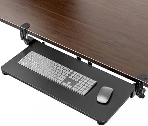 Large Keyboard Tray Under Desk, Pull Out Keyboard & Mouse Tray for Typing by XyndyxErgonomicDesign