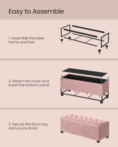 SONGMICS Storage Ottoman Bench, Foot Rest with Legs, Load up to 661.4 lb - Image 6