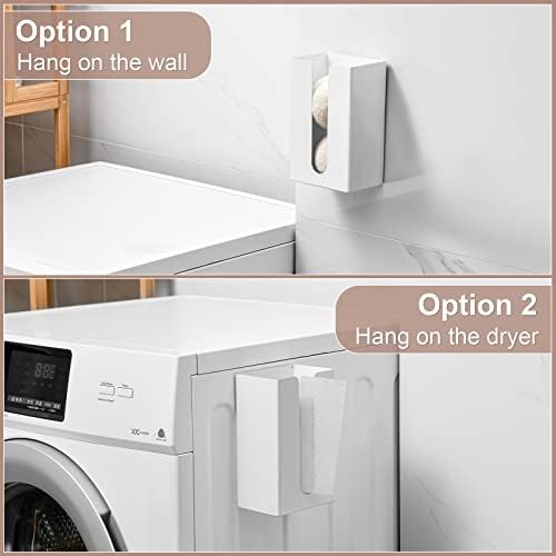 Magnetic Dryer Sheet Holder,Dryer Sheet Container Dispenser,Metal,White - Image 4