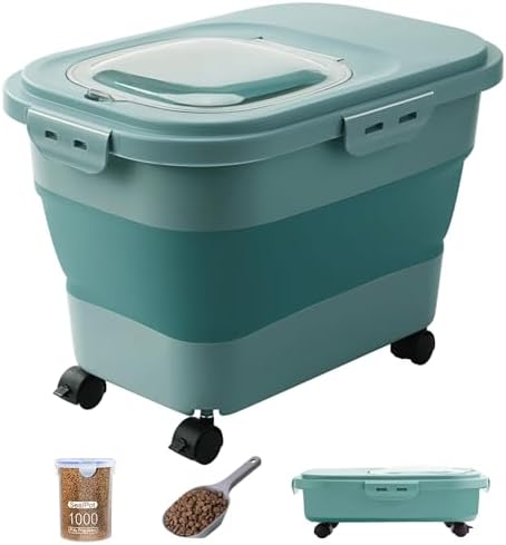 20-23 Lbs Dog Food Storage Container Airtight,Collapsible Pet Food Storage by DDMOMMYCOLLAPSIBLEFOODSTORAGECONTAINERFAMILY