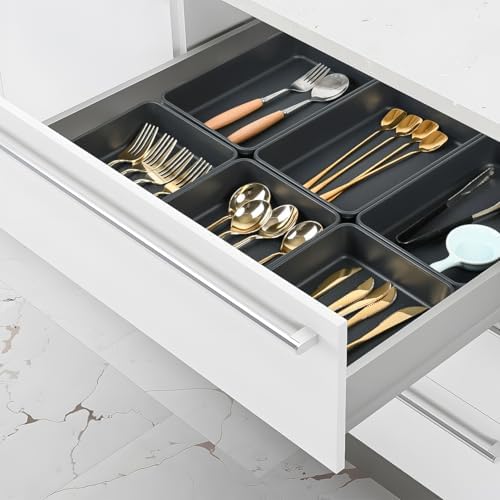 Kutesna 6 PCS Large Plastic Drawer Organizer, 9"×6" Desk Organizer Set - Image 4