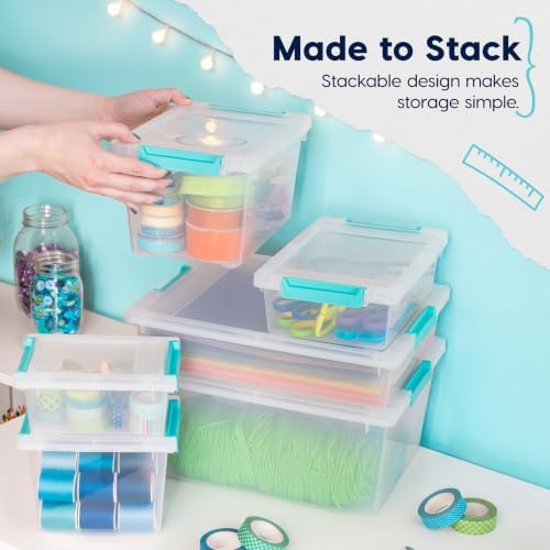 IRIS USA Storage Bins with Lids |Made in USA| 6 Qt - (4-Pack) - Clear - Image 5