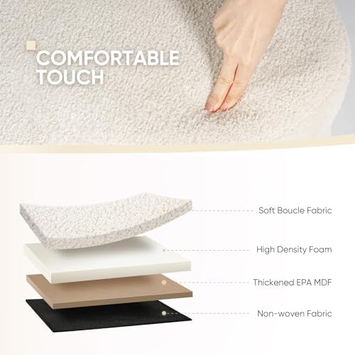 B FSOBEIIALEO 43.3" Sherpa Ottoman with Storage for Living Room,Cream White - Image 4
