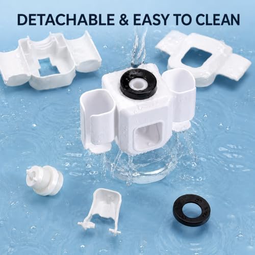 No Drill Wall Mount Electric Toothbrush Holder with Toothpaste Dispenser - Image 6