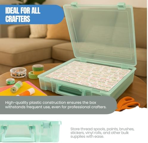 ArtBin Super Satchel Slim 1-Compartment Craft Box, Translucent Mint - Image 4