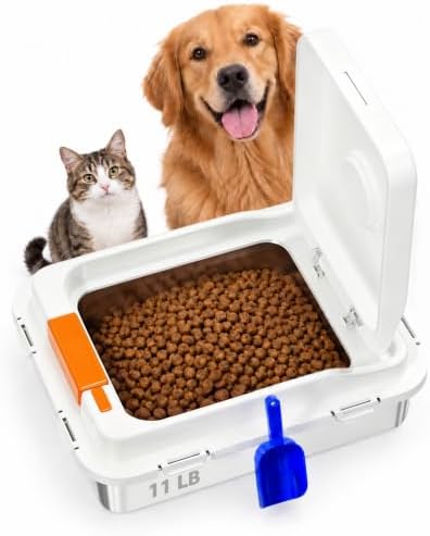 kotlie 11 lb Airtight Stainless Steel Cat Dog Food Storage Container PP Lid by Kotlie