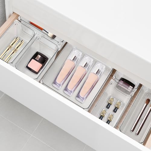 4 Pack Drawer Organizers, 3"X 3" Clear Acrylic Storage Bins - Image 4