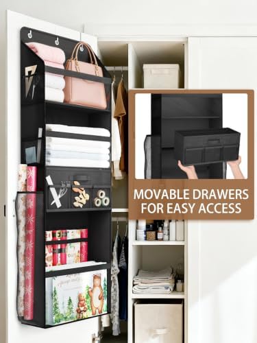 WERNNSAI Over Door Wrapping Paper Organizer Storage with Removable Drawer - Image 5