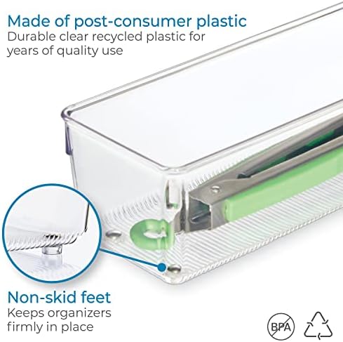 iDesign Plastic Drawer Organizer, Set of 2, 4" x 16" x 3" - Image 4