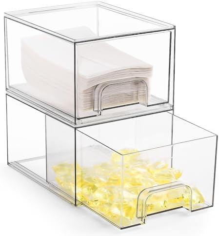 Stackable Dryer Sheet Holder and Laundry Pods Container Set by VOTLEVT, Clear Dryer Sheet Dispenser and Laundry Pods Box Set, Dishwasher Pods Holder, Laundry Room Organization and Storage by VOTLEVT