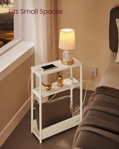 VASAGLE 3-Tier Side Tables with Charging Station, Narrow Nightstands - Image 4