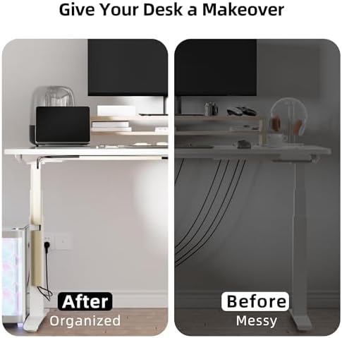 YECAYE Cable Management Under Desk, 94.2 in, Cable Raceway, Beige - Image 4