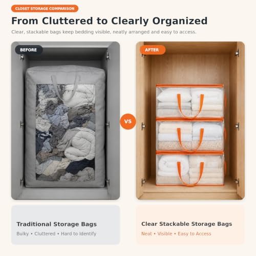 KYODOLED 2-Pack Clear Moving Bags Heavy Duty Extra Large, Storage Totes - Image 5