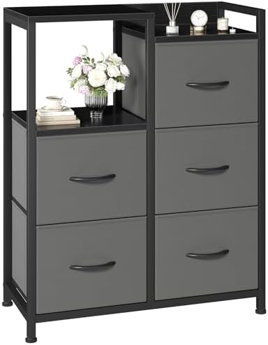 DUMOS Dresser for Bedroom, 5 Drawer Small Fabric Closet Dresser by DumosLifestyle