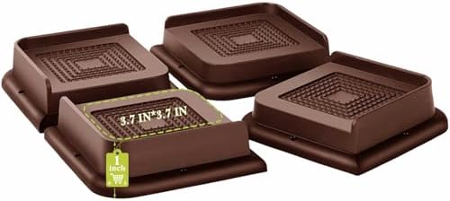 Bed Risers 1 inch, 2 inch, 3 inch, 4 inch, 6 inch, 8 inch Heavy Duty, Oversized Furniture Riser for Couch Sofa Table Chair Leg Frame Dorm, Support up to 6000 Lbs (Chocolat Brown 4 Pack, 1 inch) by Yookwutar