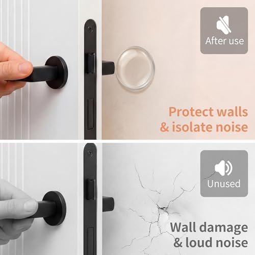 ZJWZLG Door Stoppers for Wall, Door Knob Wall Protector 1.57" (12Pcs), Clear Self Adhesive Wall Protectors from Door Knobs,Door Handle Wall Protector. - Image 4