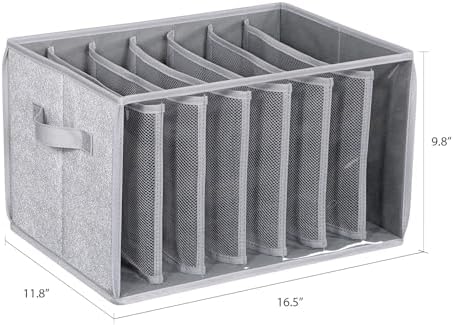 Zilink Pants Organizer Jeans Organizer for Closet, Grey Pattern, 6 Pack - Image 2