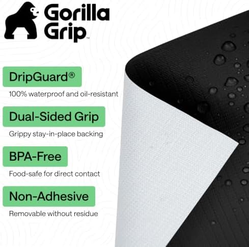 GORILLA GRIP Shelf Liner, Kitchen Drawer Protector, 17.5x240 Black - Image 2