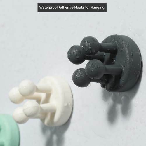 iBetterLife Tooth Brush Holder for Bathroom - 4Pcs Silicone Toothbrush Razor Holder for Shower Wall Mounted Self Adhesive Cute Storage Hook for Kids Hanging Loofah Towel for Kitchen Living Room Office - Image 4
