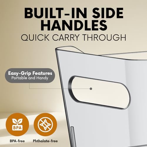Clear storage organizer bins, Medium Kitchen Cabinet Organizers and Storage Baskets Pantry Fridge Containers for Organizing Cabinet Organization Perfect for Foods Snacks Chips Vitamin spices - Image 3