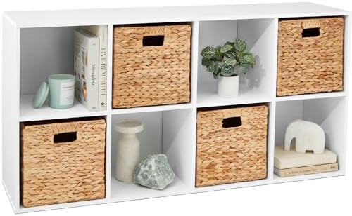 Best Choice Products 8-Cube Storage Organizer, 11in Shelf Opening, Bookcase, Display Shelf, Customizable w/ 3 Removable Back Panels – White by BestChoiceProducts