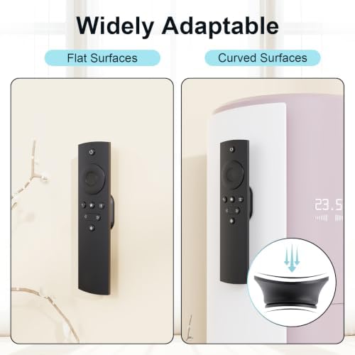 Magnetic Silicone Remote Control Holder Wall Mount for TV Fan 6 Pack Black - Image 2