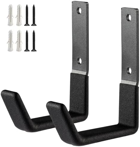 Heavy Duty Wall Mount Hooks, Utility Hooks, Tool Organizer - Steel Garden/Garage Hose Hanger U Hooks (2, Small) by Unknown