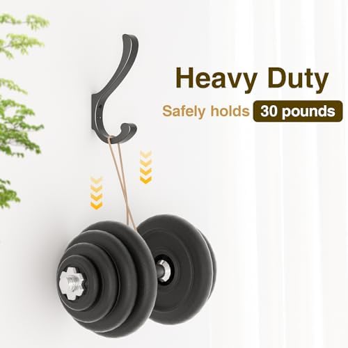 Large Coat Hooks Wall Mount,Heavy Duty Wall Hooks for Hanging, Black 6 Pack - Image 3