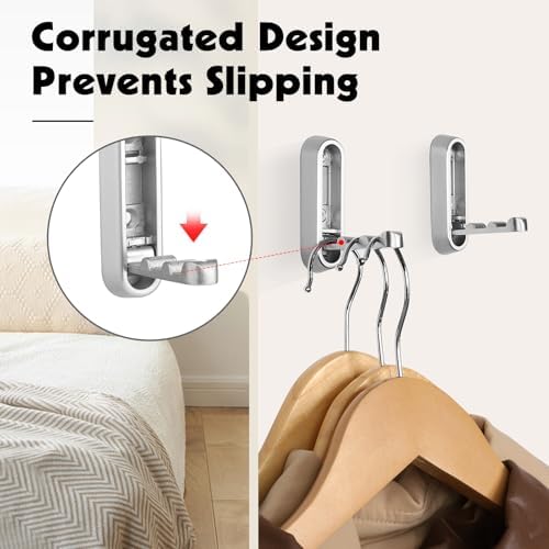 Folding Wall Hooks, 6 Pack, Silver, Zinc Alloy, Heavy Duty Coat Hooks - Image 6