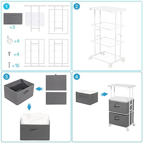 MAX Houser Dresser Tower with 3 Drawers,Fabric Dresser Drawer Organizer Unit,Dresser Chest with Wood Top,Vertical Storage Dresser,Small Dresser for Bedroom,Office-Dark Grey - Image 4